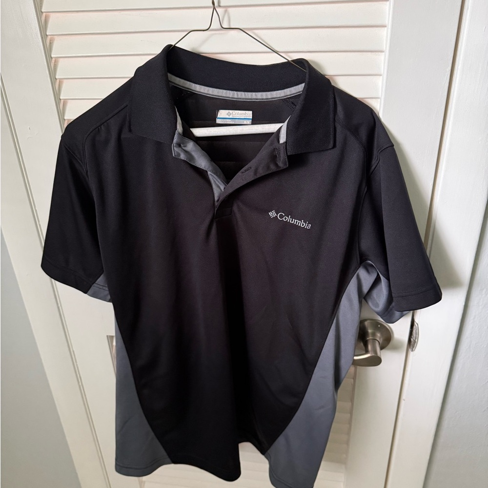 Columbia Black and Gray Performance Polo Shirt
